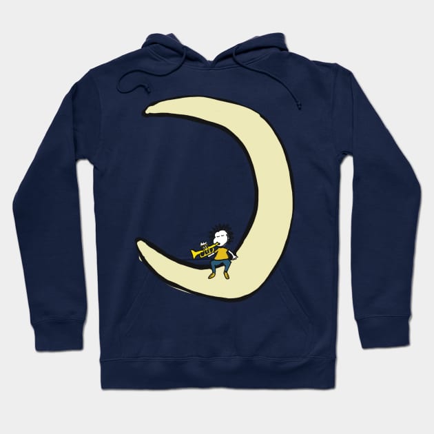 Trumpet and moon Hoodie by Guastevi